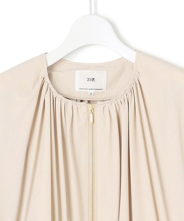 23区 L 【撥水加工】ナイロン2WAYストレッチ ロングアウター ベージュ系