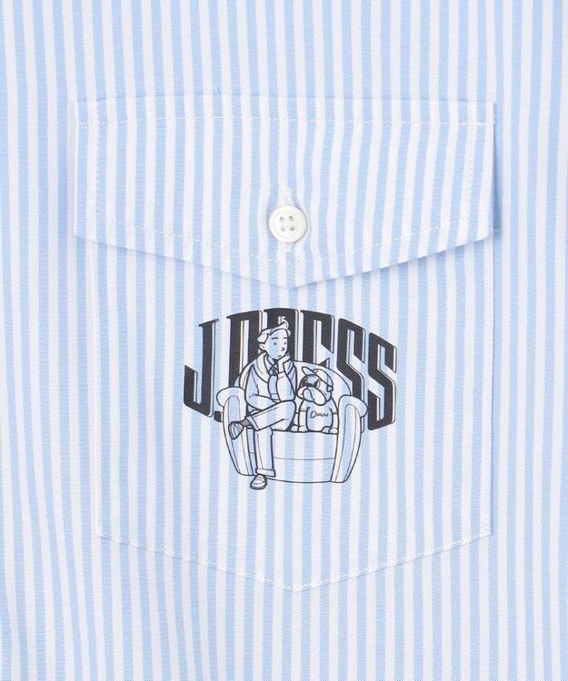 J.PRESS MEN 【AaronChang】【UNISEX】ピンオックス シャツ / バギーフィット サックスブルー系1