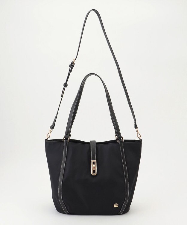 LA BAGAGERIE ひねり金具付きエレガンストート　Mサイズ ブラック