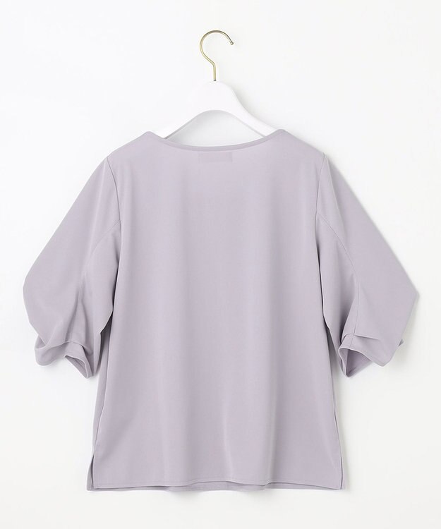 ANY SIS 【接触冷感・吸水速乾・UVケア】エアリードレープスムース タックスリーブ ブラウス ラベンダー