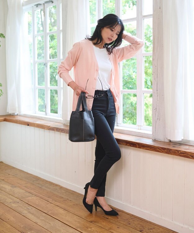 WEGO 【WEB限定/2025年秋冬新作//洗濯OK/毛玉レス/MLXLサイズ展開/オフィス/カジュアル】ベーシックニットカーディガン ライトピンク