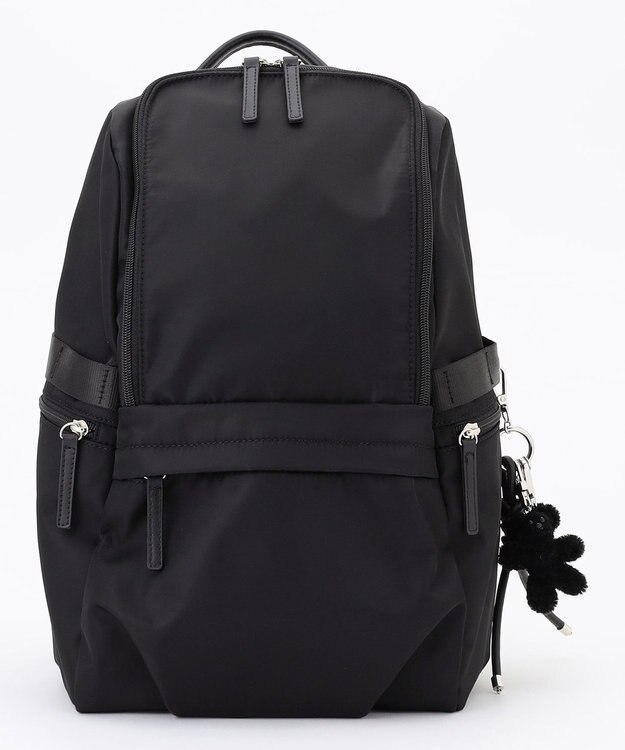 ICB 【4/3-4/19期間限定・受注生産】選べるチャーム 8ポケットナイロンリュック カスタマイズ クマ&フェイクレザーロープ黒