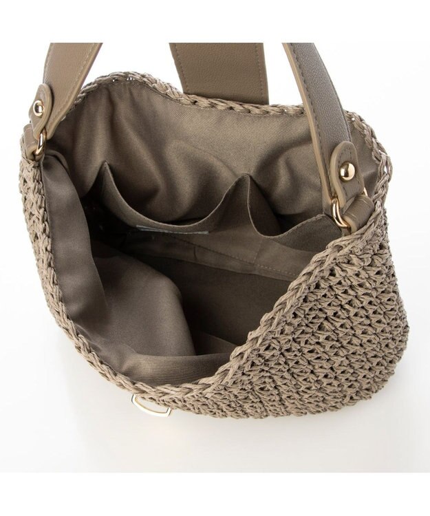 UNBILLION cachecache 差し込みフラップ2wayワンハンドルクロッシェトート グレー