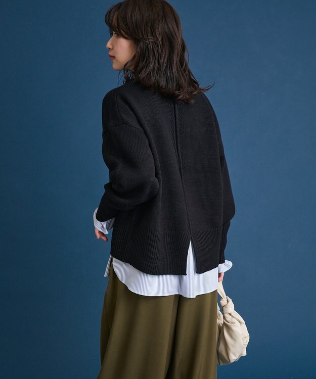 Green Parks こなれ主役ニットプルオーバー Black