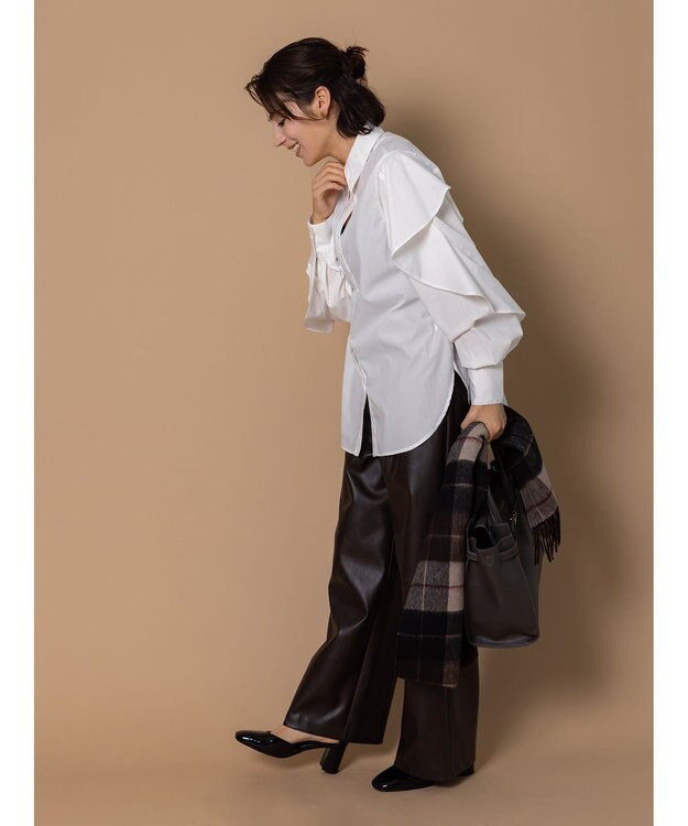 Te chichi 【泉 里香さん着用・Oggi.jp10/23掲載】ラッフルスリーブシャツ ホワイト