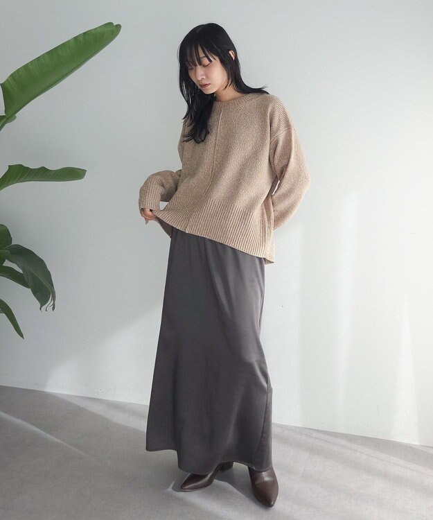 Green Parks こなれ主役ニットプルオーバー Beige