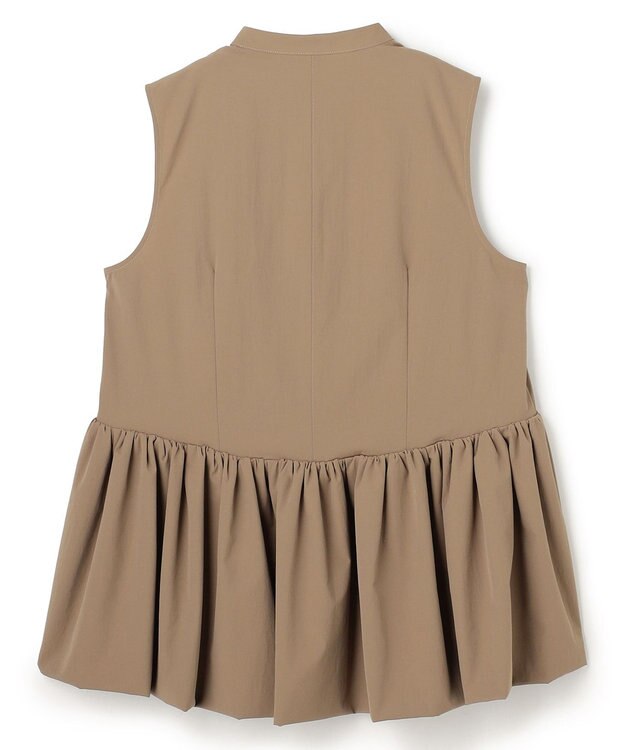 uncrave クールタッチカラータイプライター ペプラムブラウス キャメルベージュ