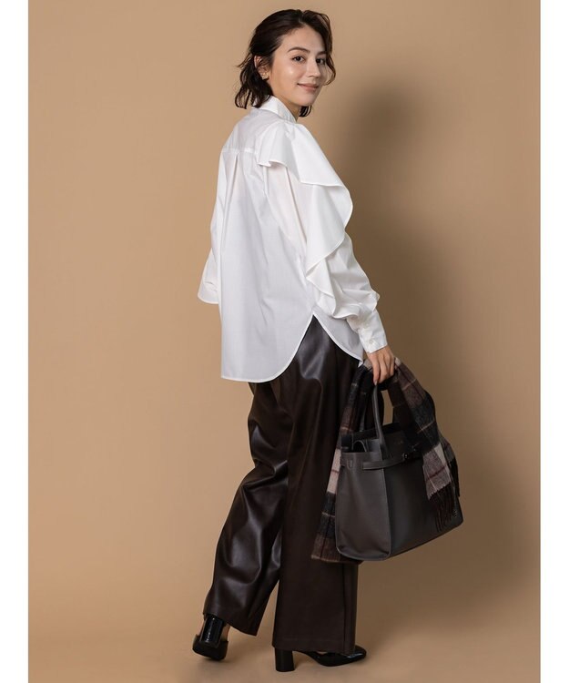 Te chichi 【泉 里香さん着用・Oggi.jp10/23掲載】ラッフルスリーブシャツ ホワイト