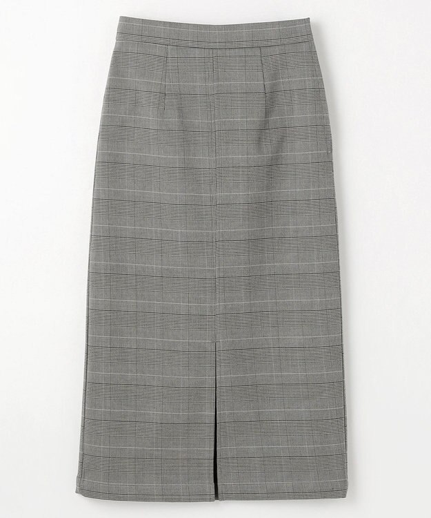 ANY L 【手洗い可/ウエストゴム/裏起毛】チェックボンディングタイトスカート グレンチェック