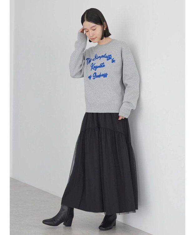 AMERICAN HOLIC サガラ刺繍ミラノリブニットプルオーバー Light Gray Mixture