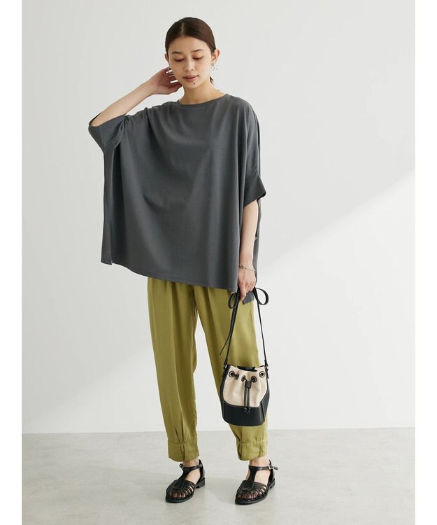 Green Parks ドルマンカット５分袖プルオーバー Gray