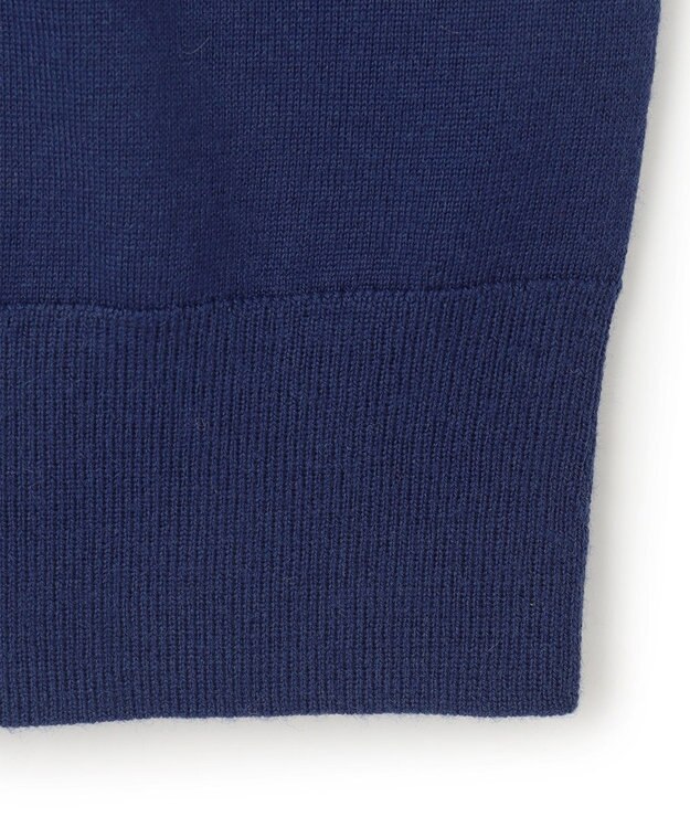 23区 L 【洗える】ウーステッドウール ボウタイ ニット ブルー系