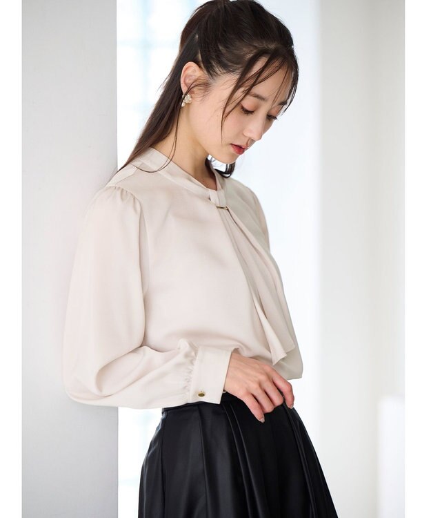 ANY SIS L 【洗える】4WAYボウタイ ブラウス アイボリー系