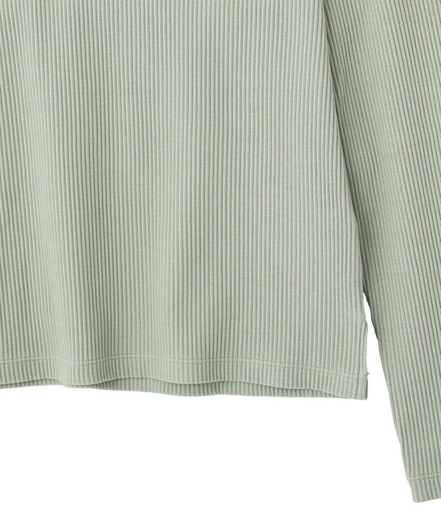 earth music&ecology アシメネックリブプルオーバー Light Green