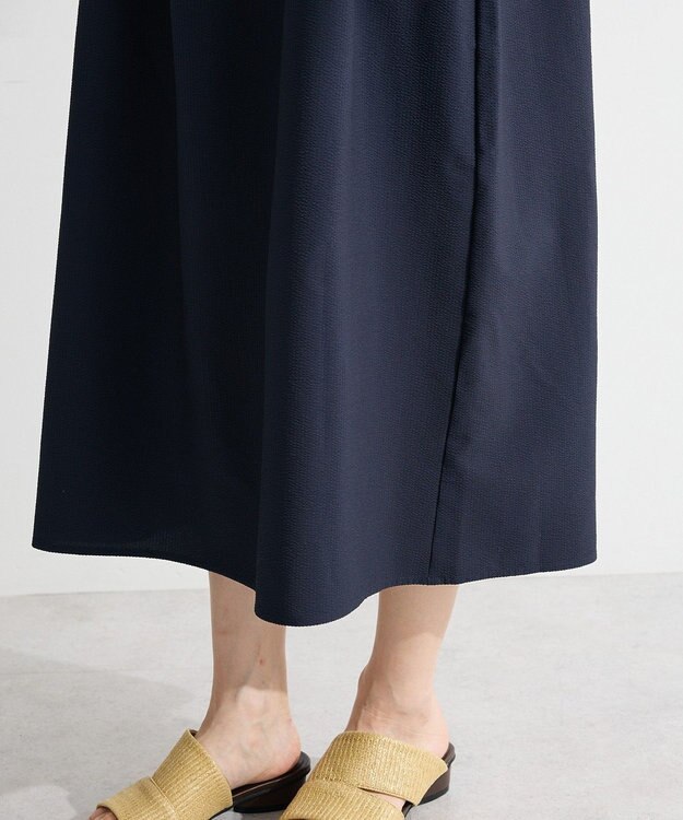 Green Parks 表面感ペプラムレイヤードワンピース Dark Navy