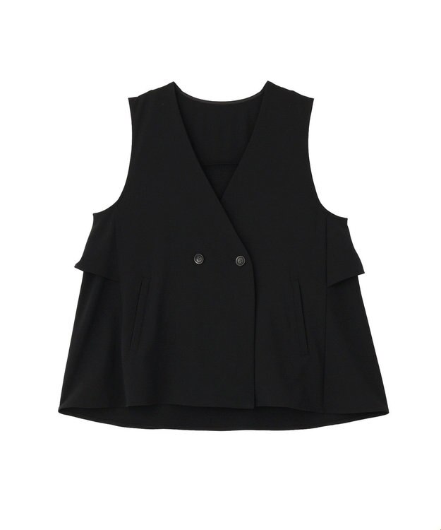 Green Parks イージーケアバックフリルジレ Black