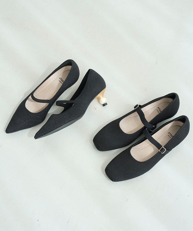 steppi 【洗える/撥水】パールヒール パンプス ブラック