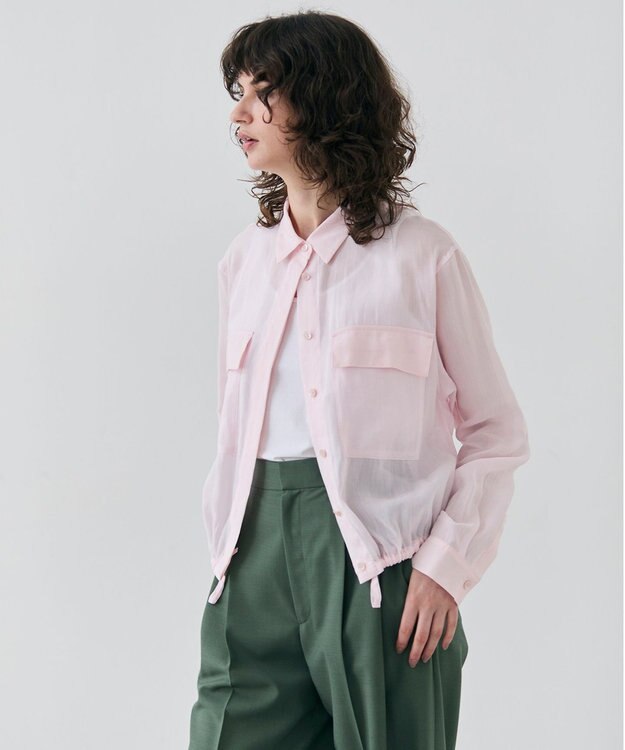 BEIGE， 【洗える・Precious 6月号掲載】PAULINE / ビックポケットドロストリネンブラウス  Light Pink