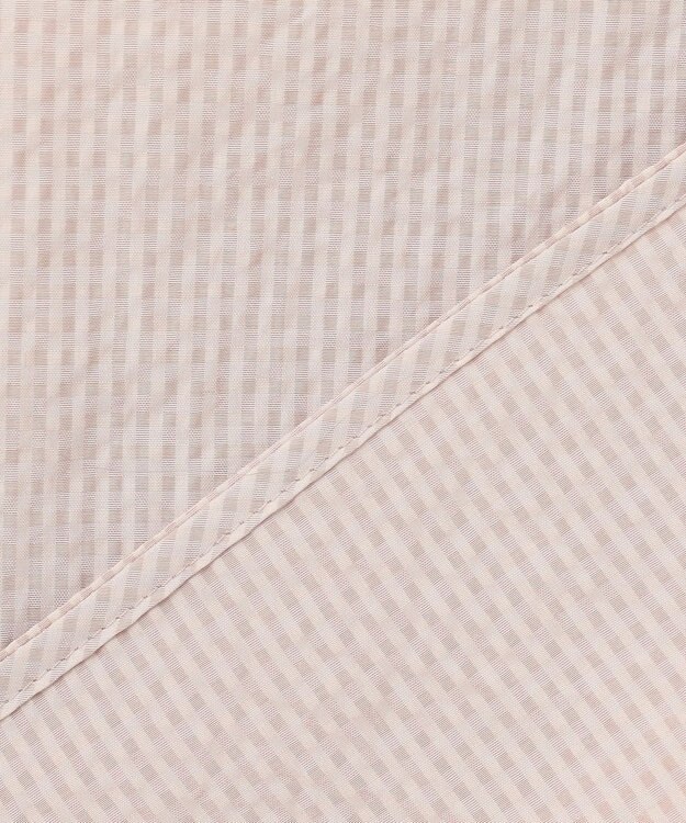 J.PRESS LADIES S 【洗える】アセテートレーヨンコットンチェック シャツカラー ブラウス ピンク×シルバー