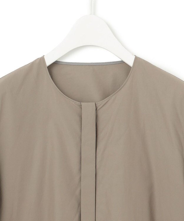 ICB 【洗える】 コットンナイロンタイプライター デザインブラウス フォーン系