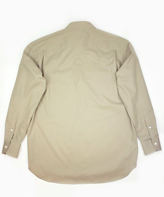 KASHIYAMA GIZA 100/2 バンドカラーシャツ スモークカーキ