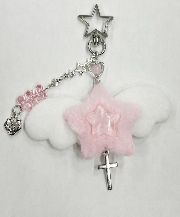 WEGO ダブルスターエンジェルキーホルダー ピンク