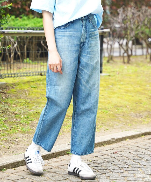 caqu FS linen ankle boy`s アンクル丈 ゆったりボーイフィットリネンデニム 3years