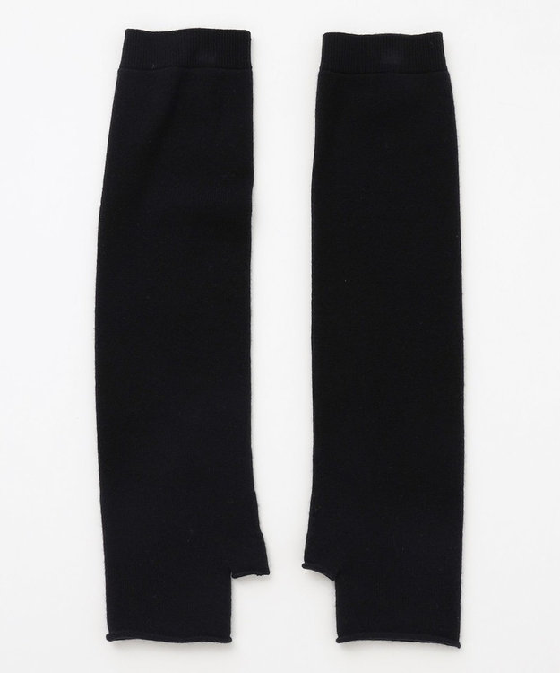 23区 L 【エステータ】エアリースパンウール アームウォーマーデザイン ハイネックニット ブラック系