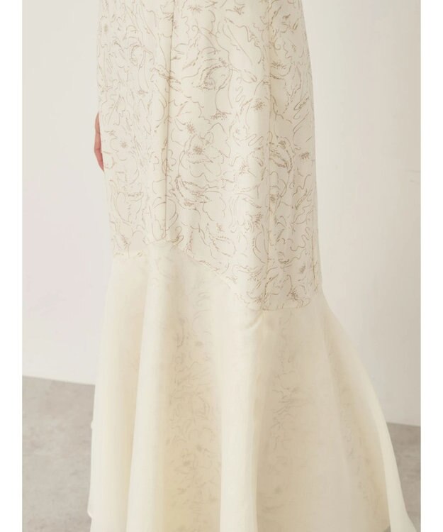 earth music&ecology 切替フラワースカート Ivory