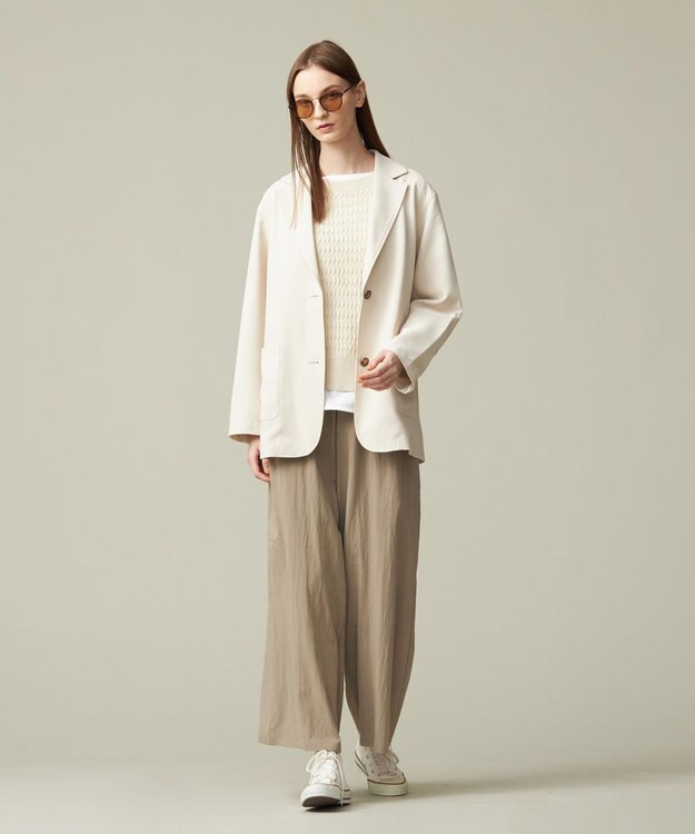 J.PRESS YORK STREET 【WOMEN】ジャージライクツイル シングルジャケット アイボリー系