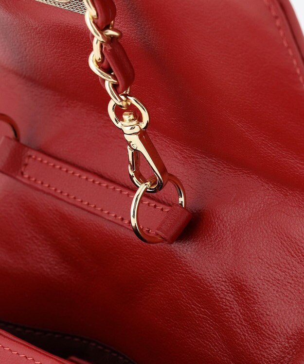 23区 キルティングチェーン ショルダー バッグ レッド系