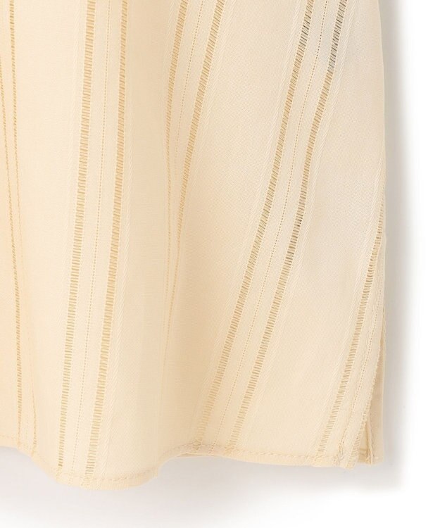 UNFILO ストライプレース 2WAY パフスリーブブラウス ライトイエロー