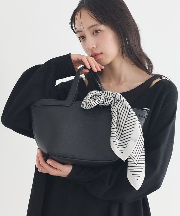 earth music&ecology スカーフSET 2WAYミニトートバッグ Black