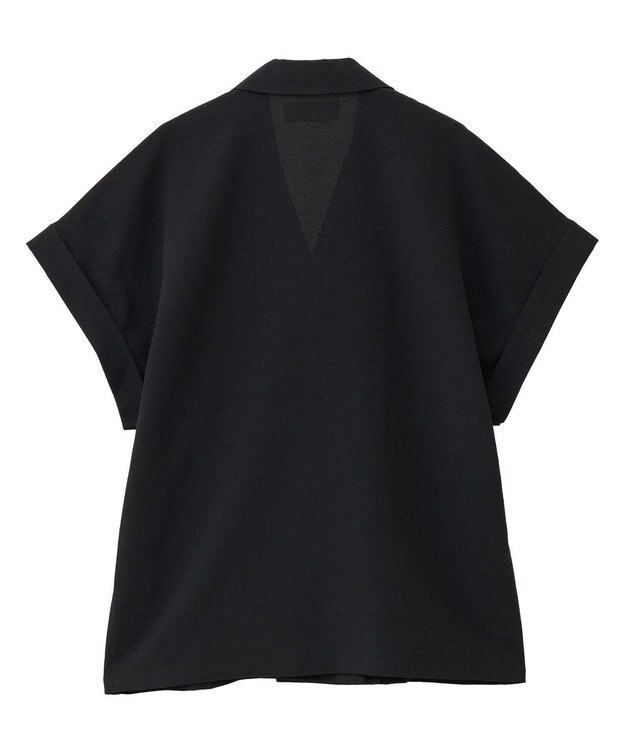 Green Parks 麻調合繊フレンチスリーブジャケット Black