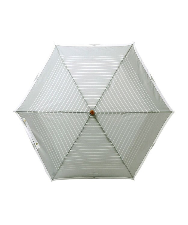 MOONBAT MACKINTOSH PHILOSOPHY(マッキントッシュ フィロソフィー) Cleric collar ボーダー 竹手元 雨傘 折りたたみ傘 ライトグレー