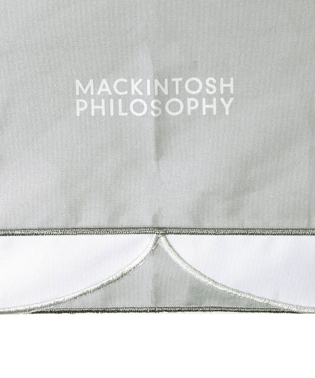 MOONBAT MACKINTOSH PHILOSOPHY(マッキントッシュ フィロソフィー) Cleric collar ボーダー 竹手元 雨傘 折りたたみ傘 ライトグレー