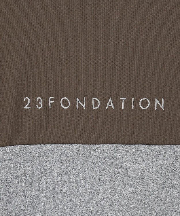 23区GOLF 【23Fondation】カラーブロック モックネックシャツ 一枚で主役級 ストレッチ性◎ カーキ系