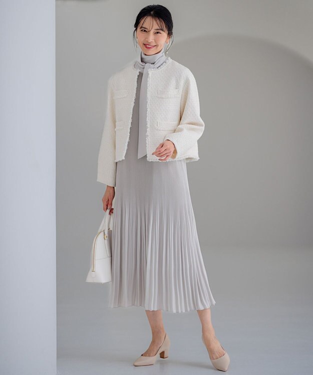 23区 サブバッグ付き 2WAYラウンド トートバッグ ホワイト系