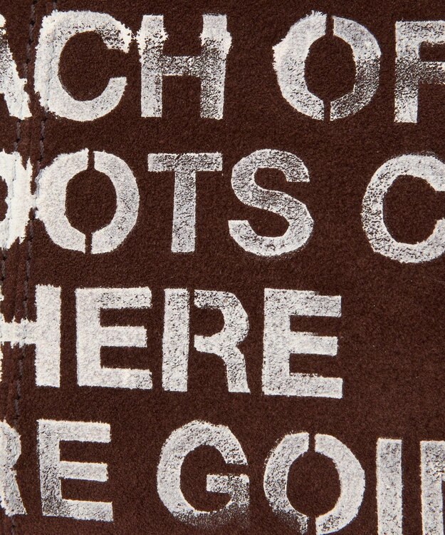 russet ステンシルデザインスエード横長ショルダーバッグ(CE-1640) D.Brown