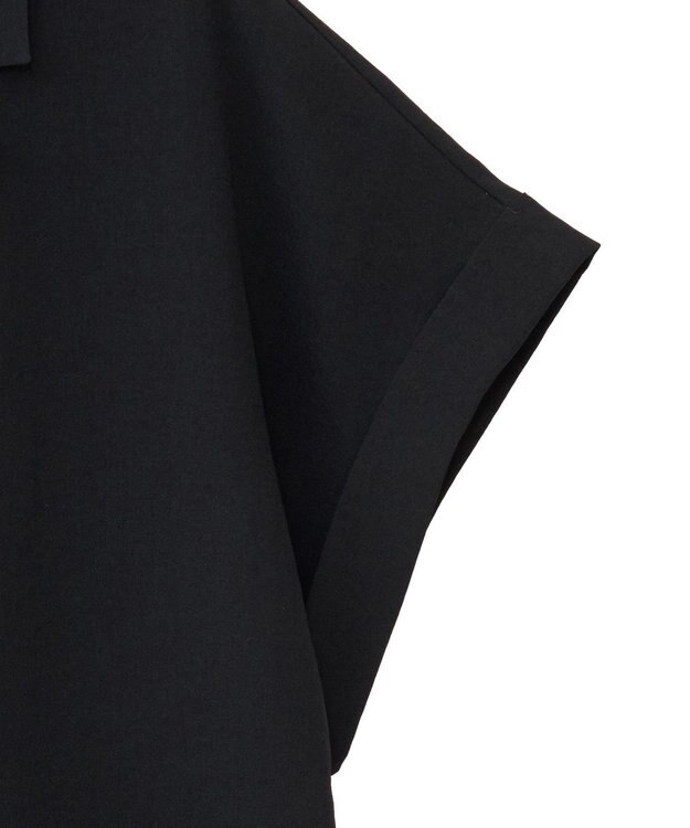 Green Parks 麻調合繊フレンチスリーブジャケット Black