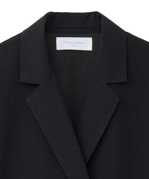 Green Parks 麻調合繊フレンチスリーブジャケット Black