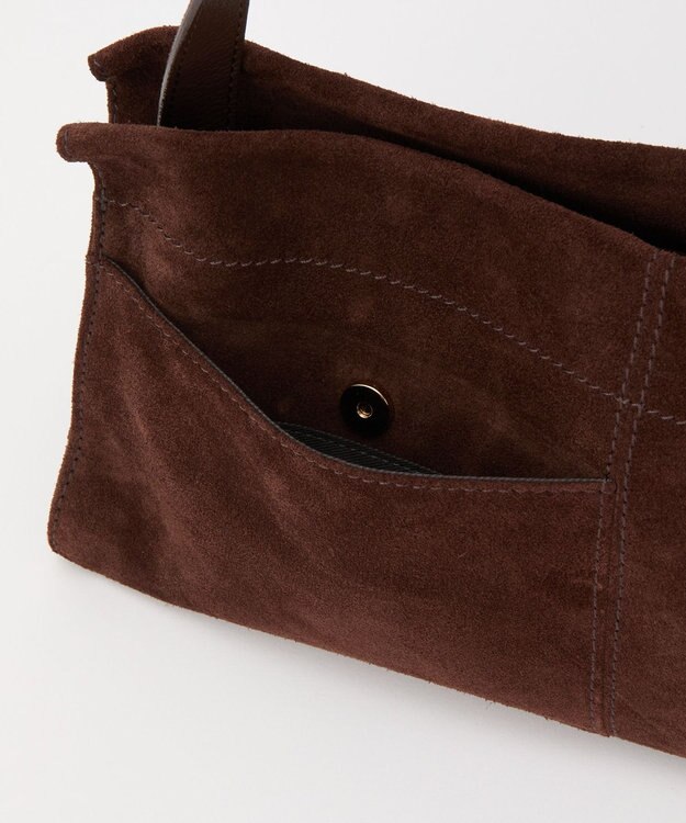 russet ステンシルデザインスエード横長ショルダーバッグ(CE-1640) D.Brown