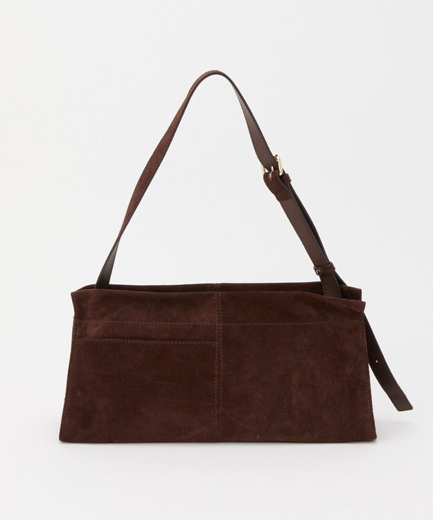 russet ステンシルデザインスエード横長ショルダーバッグ(CE-1640) D.Brown