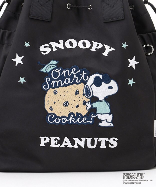 Y'SACCS SNOOPYデザイン 2way巾着トート(クッキー） ブラック