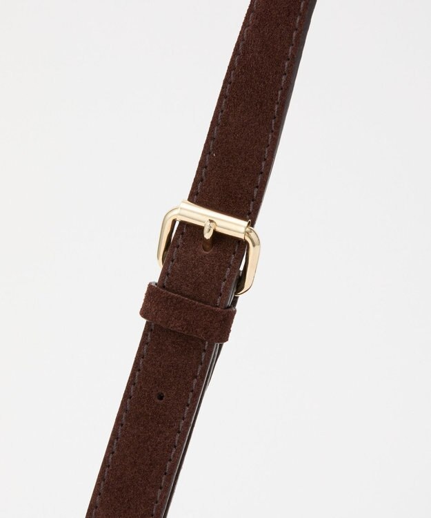 russet ステンシルデザインスエード横長ショルダーバッグ(CE-1640) D.Brown