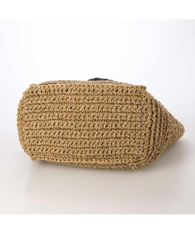 UNBILLION カシュカシュ cachecache / フリルフラップスクエアトート カゴバッグ ブラウン