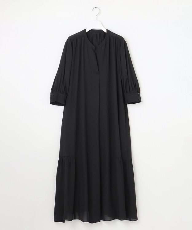 自由区 L 【17号サイズまで展開・カタログ掲載】ソフトシルクビエラ ワンピース ネイビー