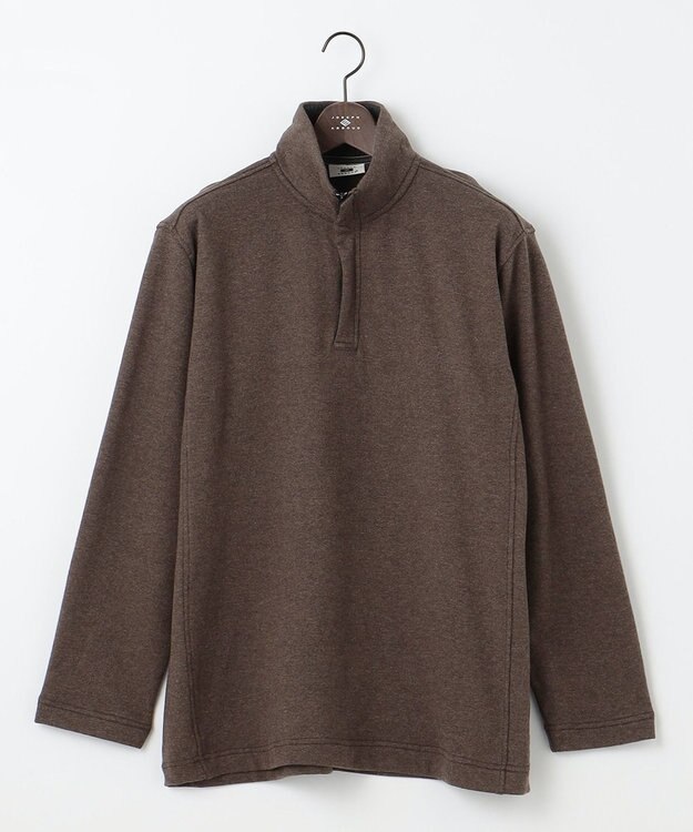 JOSEPH ABBOUD 【キングサイズ・オーガニックコットン】ビンテージインレー　ハイネックプルオーバー ダークブラウン系