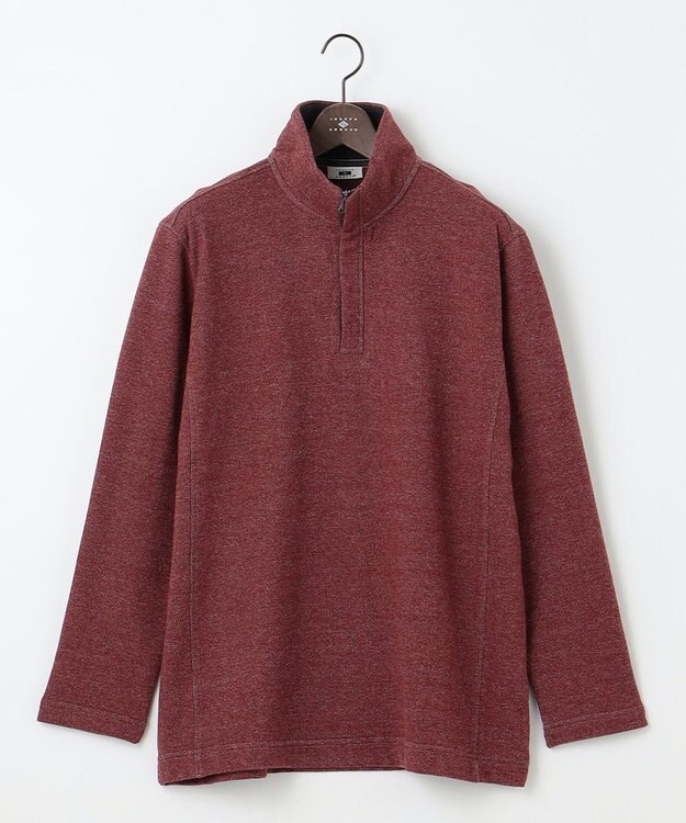 JOSEPH ABBOUD 【キングサイズ・オーガニックコットン】ビンテージインレー　ハイネックプルオーバー レッド系