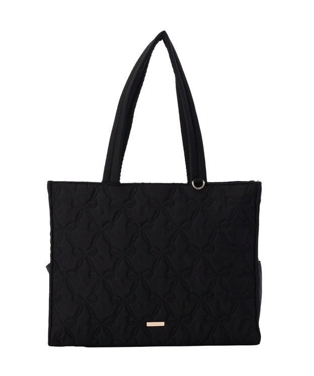 Maison de FLEUR 撥水加工リボンキルティングトートバッグ Black